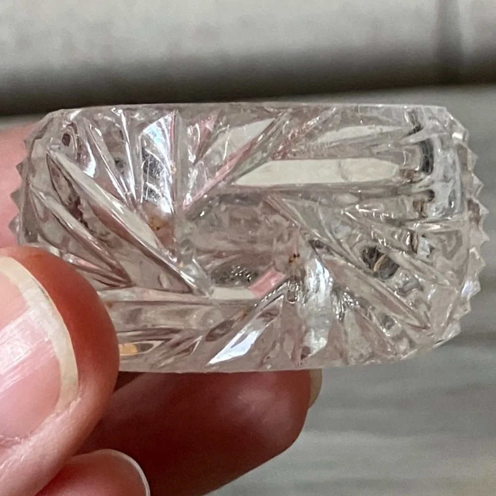 Vintage Crystal Dual Salt Cellars with Stand